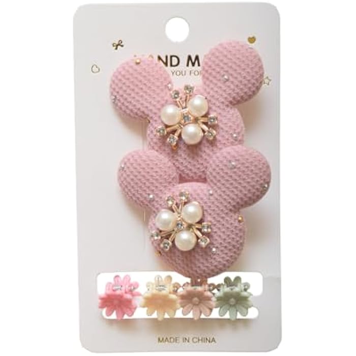 Daphne 2 Piecesteddy Bear Shape Hair Ties - Pink - Image 1